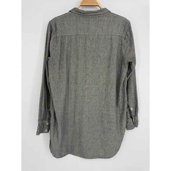 CP Shades Button Front Tunic Shirt Size Medium Gray Stripe 100% Cotton Casual - Picture 6 of 11